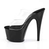 Pleaser - ADORE702 Mules à talons - Chaussures de pole dance - Noir/Transparent Product image